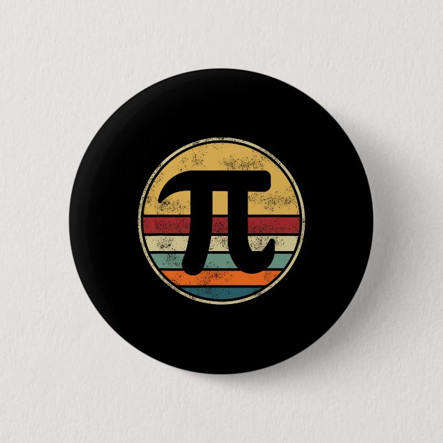 Pi Tag 2025 Mathematik Retro Vintag D Button (Vorderseite)