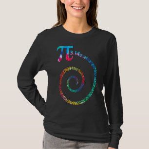 Pi Tag 3 14 Gefärbte Krawatte Pi Day Spiral Pi Mat T-Shirt