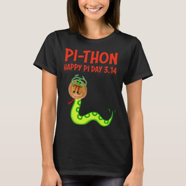 PI THON Pi Day Python Pie Math Snake Wild Animal N T-Shirt (Vorderseite)