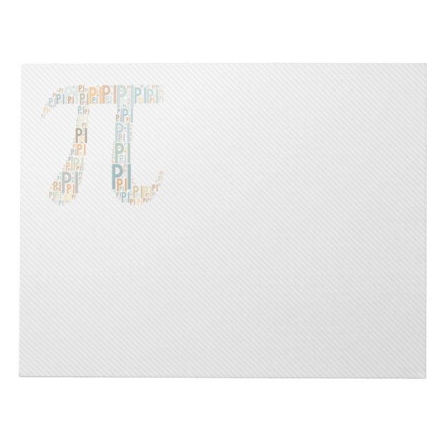 Pi Typisiertes Design Text Symbol | Nerd Notepad Notizblock (Vorderseite)
