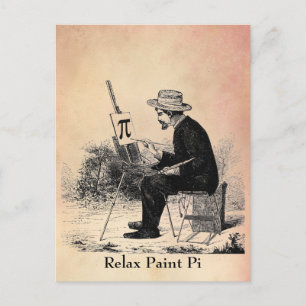 Pi-Zahlen-Malerei Postkarte