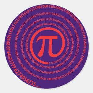 Pi-Zeichen, Spiral-Version Runder Aufkleber
