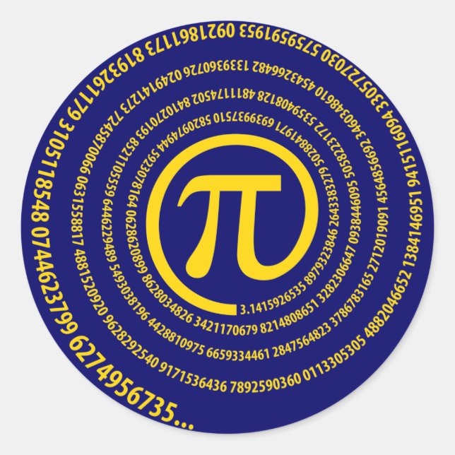 Pi-Zeichen, Spiral-Version Runder Aufkleber (Vorderseite)