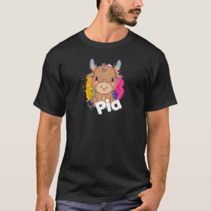 PIA Schöner Mädchenname mit hübscher kleiner Kuh T-Shirt