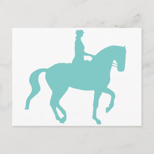 Piaffe Dressage Pferd und Reiter (aquamarin) Postkarte