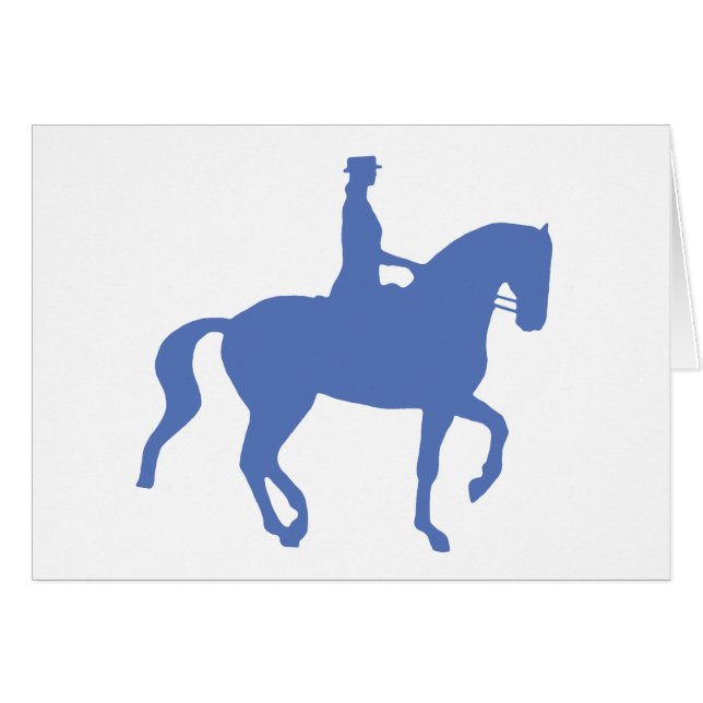 Piaffe Dressage-Pferd und Reiter (blau) (Vorderseite (Horizontal))