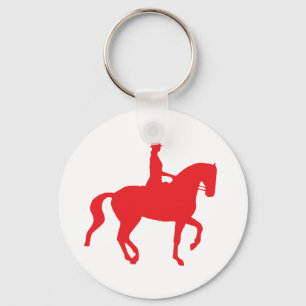 Piaffe Dressage-Pferd und Reiter (red) Schlüsselanhänger