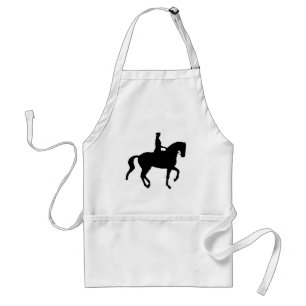 Piaffe Dressage-Pferd und Reiter (Schwarzes) Schürze
