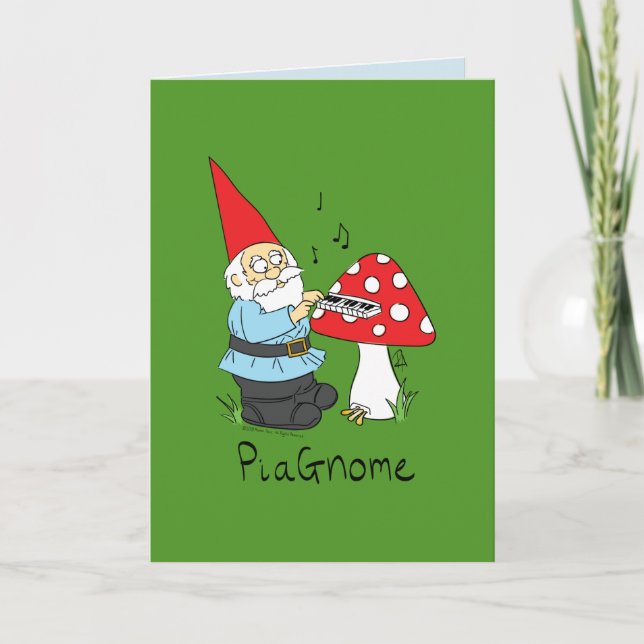 PiaGnome - Funny Piano Gnome Carte de voeux (Devant)