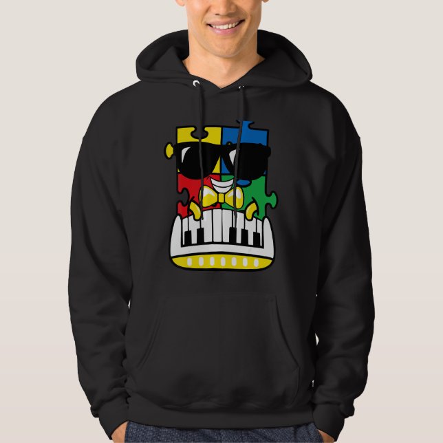 Pianist Autismus Bewusstsein Niedlich Piano Puzzle Hoodie (Vorderseite)