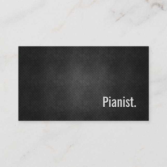 Pianist Cool Black Metal Einfachheit Visitenkarte (Vorderseite)