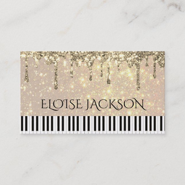 Pianist elegante Visitenkarte (Vorderseite)