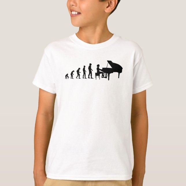 Pianist Evolution  Girls Geschenk T-Shirt (Vorderseite)