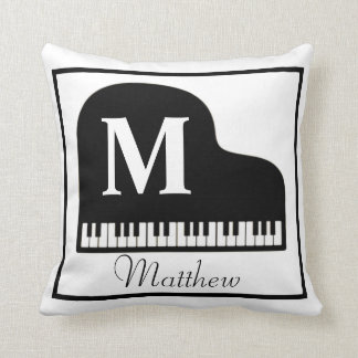 Pianist Grand Piano Monogram personalize Square Kissen