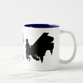 Pianist-Klavier-Orchester-Komponist-Mozart-Gang Zweifarbige Tasse