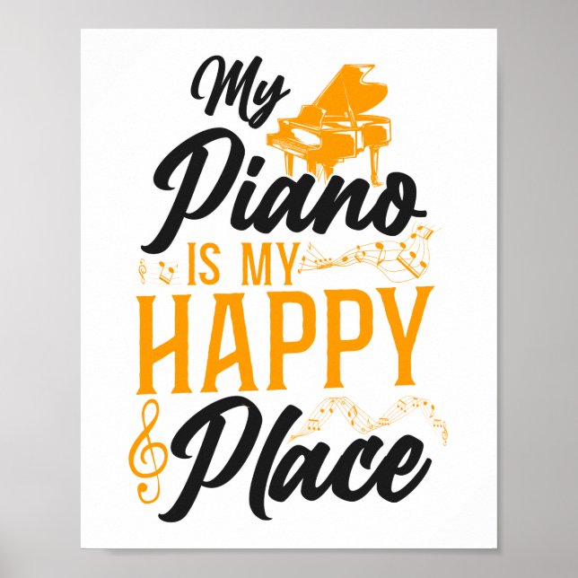 Pianist mein Klavier ist mein Glücksspielplatz Mus Poster (Vorne)
