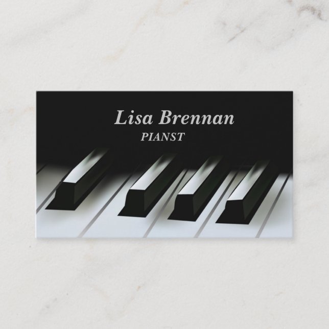 Pianist Musician, Classics Player Teacher School Visitenkarte (Vorderseite)