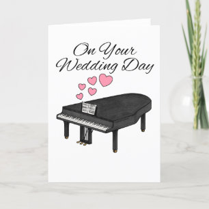Pianist-Musiker: Grand Piano Wedding Card Dankeskarte