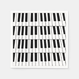 Pianist-Party: Schwarz-Weiß-Piano-Keys Pianist Serviette