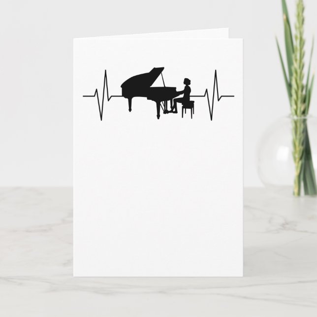 Pianist Pianist Heartbeat Girls Geschenk Karte (Vorderseite)