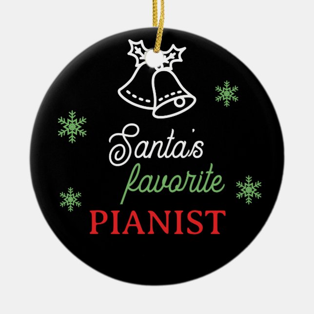 Pianist Pianist Pianist Piano Key Black Keramik Ornament (Vorne)