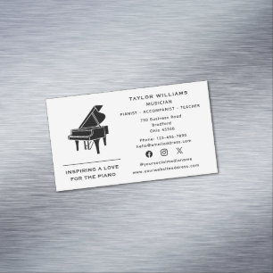 Pianist Piano Lehrer Kompanist Spaß Social Media Magnetische Visitenkarte