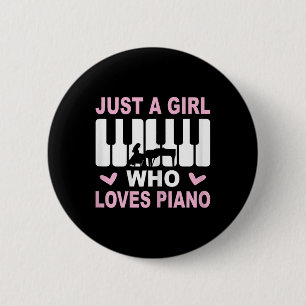Pianist Piano Piano Girl Pianistin Frau Button