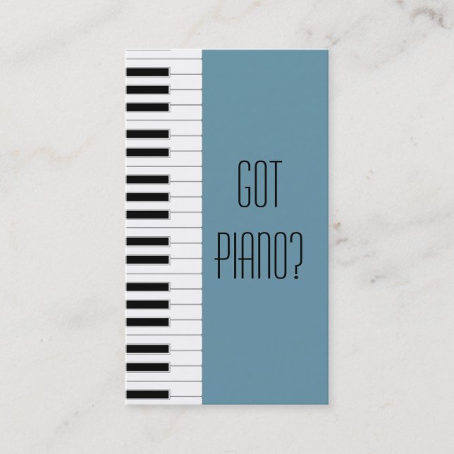 Pianist Piano Player Teacher Music Studio Musiker Visitenkarte (Vorderseite)