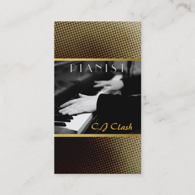 Pianist, Piano, Unterricht, Musikunterhaltung Visitenkarte (Vorderseite)