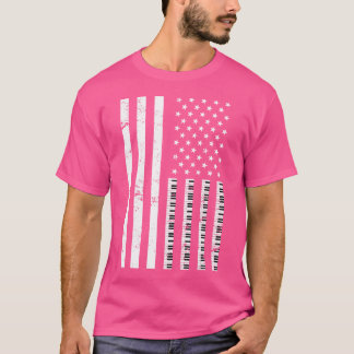Pianist Tastenfeld Klassische Musik US-Flagge Klav T-Shirt