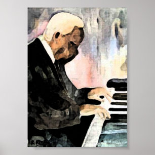 Pianista Jazz O indische Kunstwerke Impresionäre K Poster