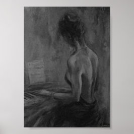 Pianista Mujer Original charcoil Atwork Impresione Poster