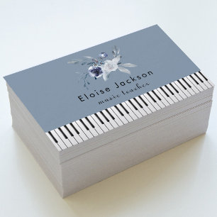 Pianistin, dusty Blue Buquet Visitenkarte