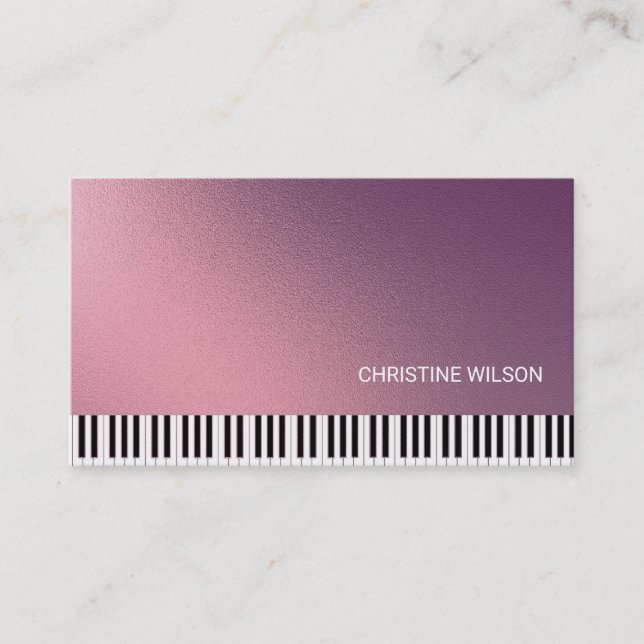 Pianistin-IMITAT-Metallikwirkung Visitenkarte (Vorderseite)