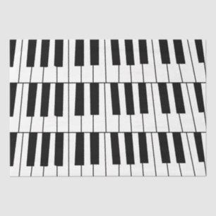 Pianistin: Schwarz-Weiß-Piano-Keys Pianistin Seidenpapier