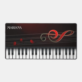 Piano And Red Clef Schreibtischunterlage