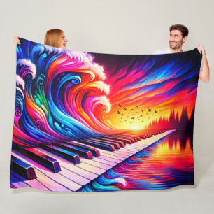 Piano Artwork Fleecedecke