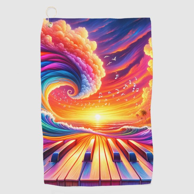 Piano Artwork Golfhandtuch (Vorderseite)
