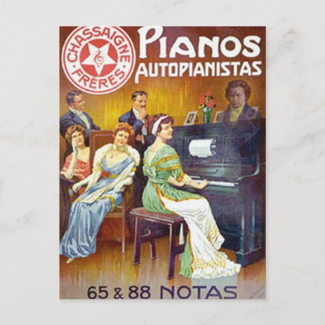 Piano Autopainistas Vintag Piano Ad Postkarte (Vorderseite)