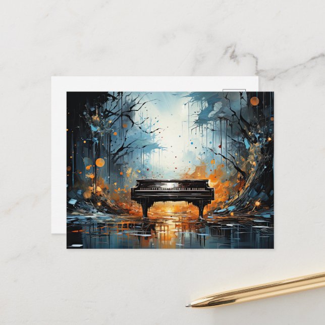 Piano Beauty, künstliche Fantasie, Postkarte (Vorderseite/Rückseite Beispiel)