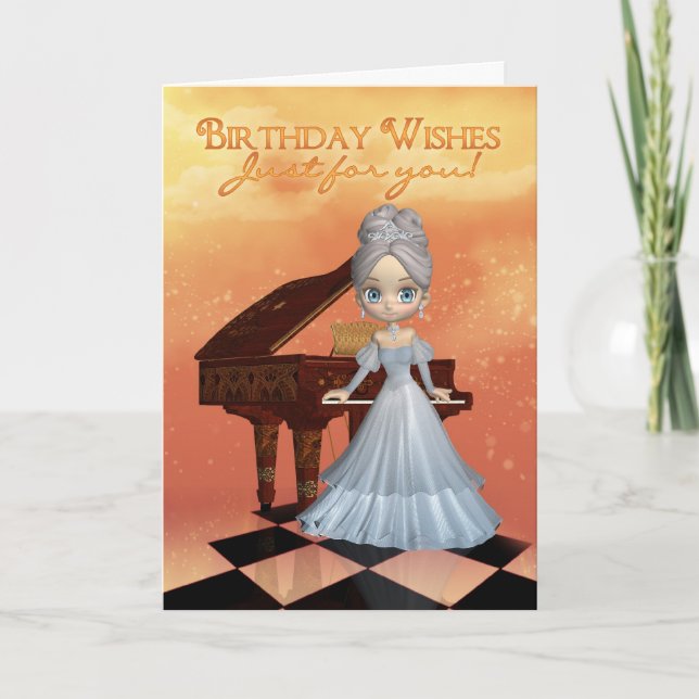 Piano Birthday Greeting Card Birthday Wishes Karte (Vorderseite)