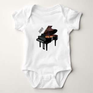 Piano-Cartoon Baby Strampler