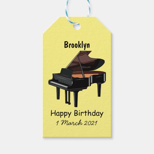 Piano-Cartoon Geschenkanhänger (Vorderseite)