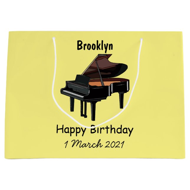 Piano-Cartoon Große Geschenktüte (Vorderseite)