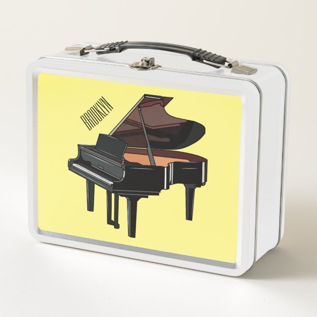Piano-Cartoon Metall Brotdose (Vorderseite)
