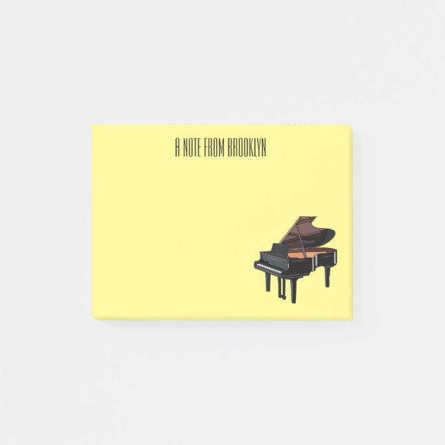 Piano-Cartoon Post-it Klebezettel (Vorderseite)