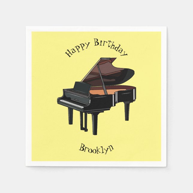 Piano-Cartoon Serviette (Vorderseite)
