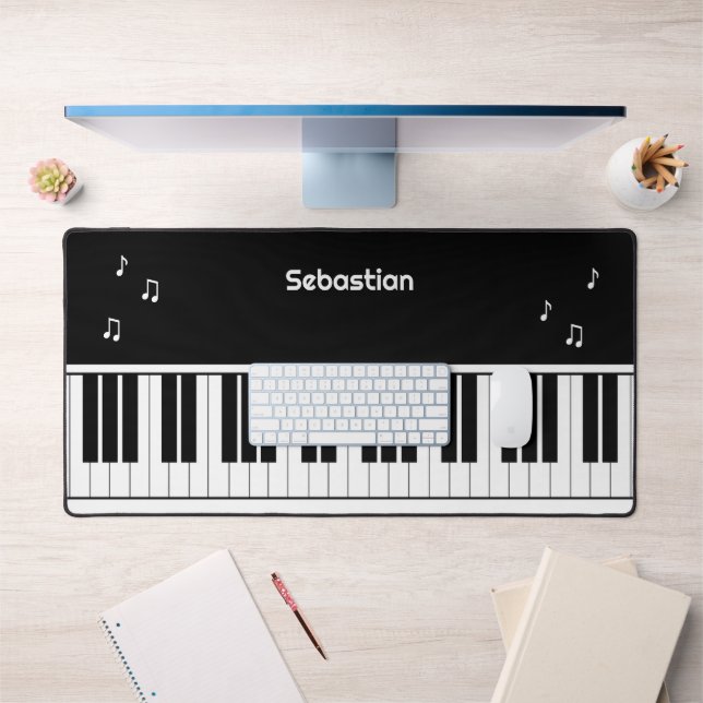 Piano Clavier Notes musicales Personnalisées (Bureau 1)