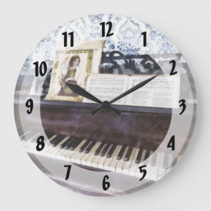 Piano Closeup Große Wanduhr