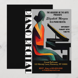 Piano Considérant Moderne Minimal Invitation Abstr